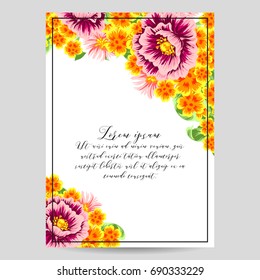 Romantic invitation. Wedding, marriage, bridal, birthday, Valentine's day.