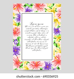 Romantic invitation. Wedding, marriage, bridal, birthday, Valentine's day.