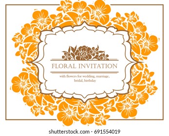 Romantic invitation. Wedding, marriage, bridal, birthday, Valentine's day.