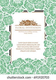 Romantic invitation. Wedding, marriage, bridal, birthday, Valentine's day.