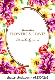 Romantic invitation. Wedding, marriage, bridal, birthday, Valentine's day.