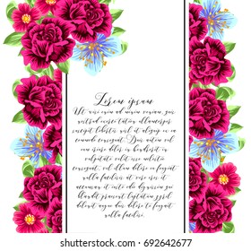 Romantic invitation. Wedding, marriage, bridal, birthday, Valentine's day.