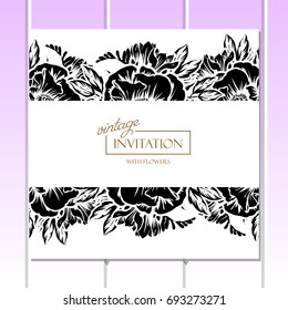 Romantic invitation. Wedding, marriage, bridal, birthday, Valentine's day.