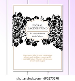 Romantic invitation. Wedding, marriage, bridal, birthday, Valentine's day.