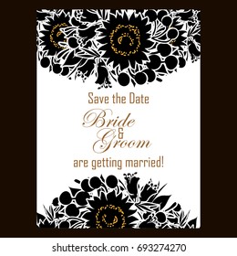 Romantic invitation. Wedding, marriage, bridal, birthday, Valentine's day.