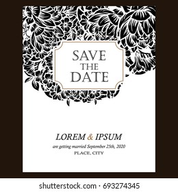 Romantic invitation. Wedding, marriage, bridal, birthday, Valentine's day.