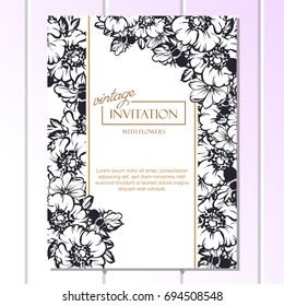 Romantic invitation. Wedding, marriage, bridal, birthday, Valentine's day.