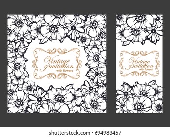 Romantic invitation. Wedding, marriage, bridal, birthday, Valentine's day.