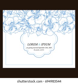 Romantic invitation. Wedding, marriage, bridal, birthday, Valentine's day.