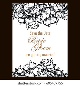 Romantic invitation. Wedding, marriage, bridal, birthday, Valentine's day.