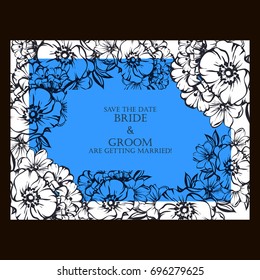Romantic invitation. Wedding, marriage, bridal, birthday, Valentine's day.