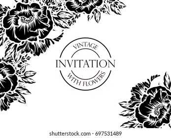 Romantic invitation. Wedding, marriage, bridal, birthday, Valentine's day.