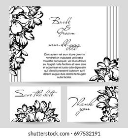 Romantic invitation. Wedding, marriage, bridal, birthday, Valentine's day.