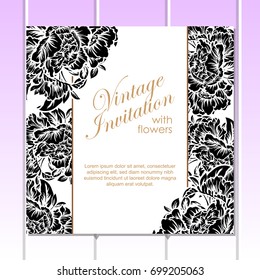 Romantic invitation. Wedding, marriage, bridal, birthday, Valentine's day.