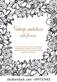 Romantic invitation. Wedding, marriage, bridal, birthday, Valentine's day.