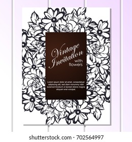 Romantic invitation. Wedding, marriage, bridal, birthday, Valentine's day.