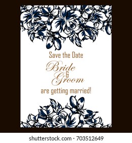 Romantic invitation. Wedding, marriage, bridal, birthday, Valentine's day.