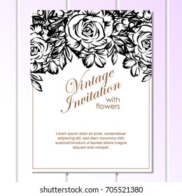 Romantic invitation. Wedding, marriage, bridal, birthday, Valentine's day.