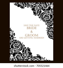 Romantic invitation. Wedding, marriage, bridal, birthday, Valentine's day.