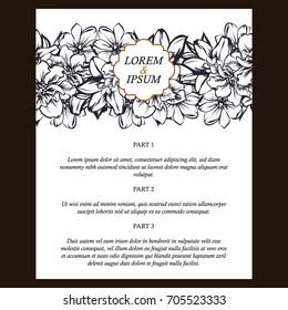Romantic invitation. Wedding, marriage, bridal, birthday, Valentine's day.