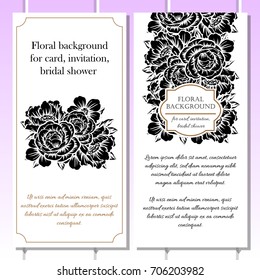 Romantic invitation. Wedding, marriage, bridal, birthday, Valentine's day.