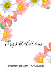 Romantic invitation. Wedding, marriage, bridal, birthday, Valentine's day.