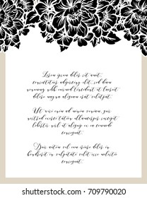 Romantic invitation. Wedding, marriage, bridal, birthday, Valentine's day.