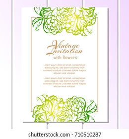 Romantic invitation. Wedding, marriage, bridal, birthday, Valentine's day.