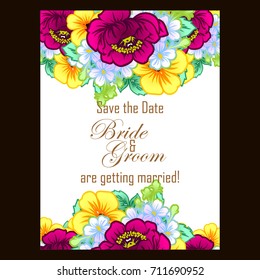 Romantic invitation. Wedding, marriage, bridal, birthday, Valentine's day.