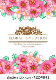 Romantic invitation. Wedding, marriage, bridal, birthday, Valentine's day.