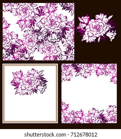 Romantic invitation. Wedding, marriage, bridal, birthday, Valentine's day.