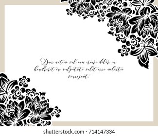 Romantic invitation. Wedding, marriage, bridal, birthday, Valentine's day.