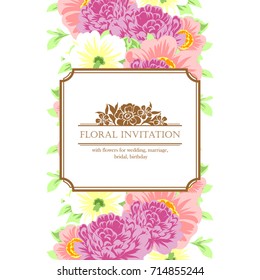 Romantic invitation. Wedding, marriage, bridal, birthday, Valentine's day.