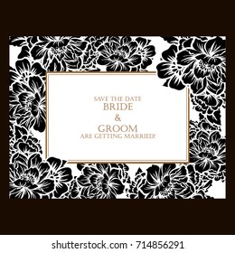 Romantic invitation. Wedding, marriage, bridal, birthday, Valentine's day.