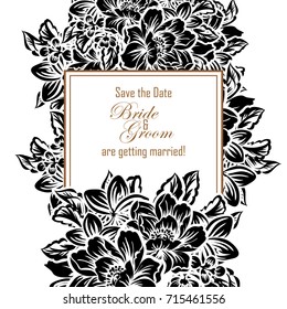 Romantic invitation. Wedding, marriage, bridal, birthday, Valentine's day.
