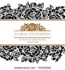 Romantic invitation. Wedding, marriage, bridal, birthday, Valentine's day.