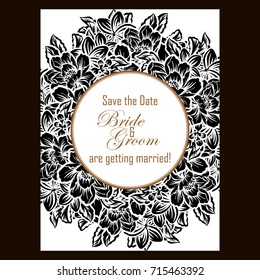 Romantic invitation. Wedding, marriage, bridal, birthday, Valentine's day.