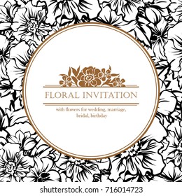 Romantic invitation. Wedding, marriage, bridal, birthday, Valentine's day.