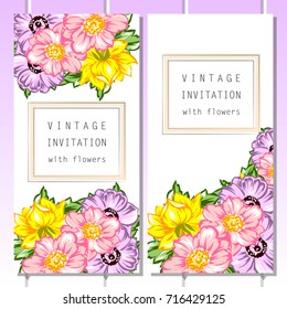 Romantic invitation. Wedding, marriage, bridal, birthday, Valentine's day.