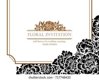 Romantic invitation. Wedding, marriage, bridal, birthday, Valentine's day.