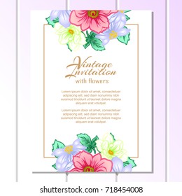 Romantic invitation. Wedding, marriage, bridal, birthday, Valentine's day.