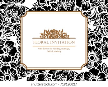 Romantic invitation. Wedding, marriage, bridal, birthday, Valentine's day.