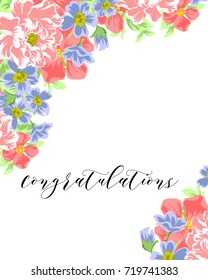 Romantic invitation. Wedding, marriage, bridal, birthday, Valentine's day.