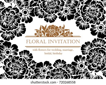 Romantic invitation. Wedding, marriage, bridal, birthday, Valentine's day.