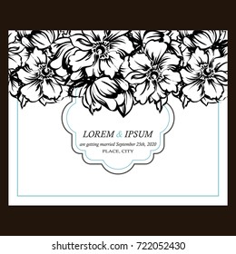Romantic invitation. Wedding, marriage, bridal, birthday, Valentine's day.
