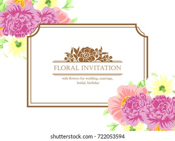 Romantic invitation. Wedding, marriage, bridal, birthday, Valentine's day.