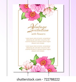 Romantic invitation. Wedding, marriage, bridal, birthday, Valentine's day.