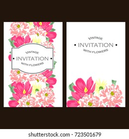 Romantic invitation. Wedding, marriage, bridal, birthday, Valentine's day.