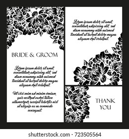 Romantic invitation. Wedding, marriage, bridal, birthday, Valentine's day.