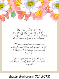 Romantic invitation. Wedding, marriage, bridal, birthday, Valentine's day.